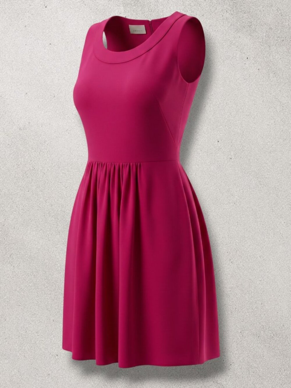 Akris Punto EUC Fuchsia Pink 100% Silk Pleated Skirt Midi Dress 10